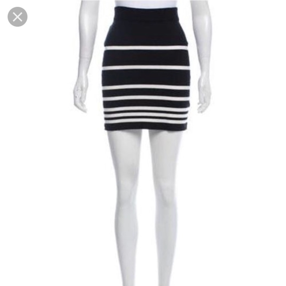 Rag and bone stretch navy striped skirt